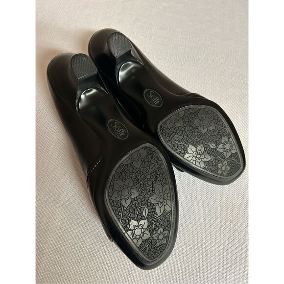 Sofft Kensington Pumps Suede Patent Leather Black Flower Detail 8.5 - Picture 4 of 7